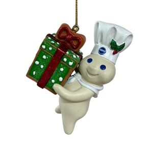 Vintage Danbury Mint Pillsbury Doughboy Glitter Holiday Christmas Ornament